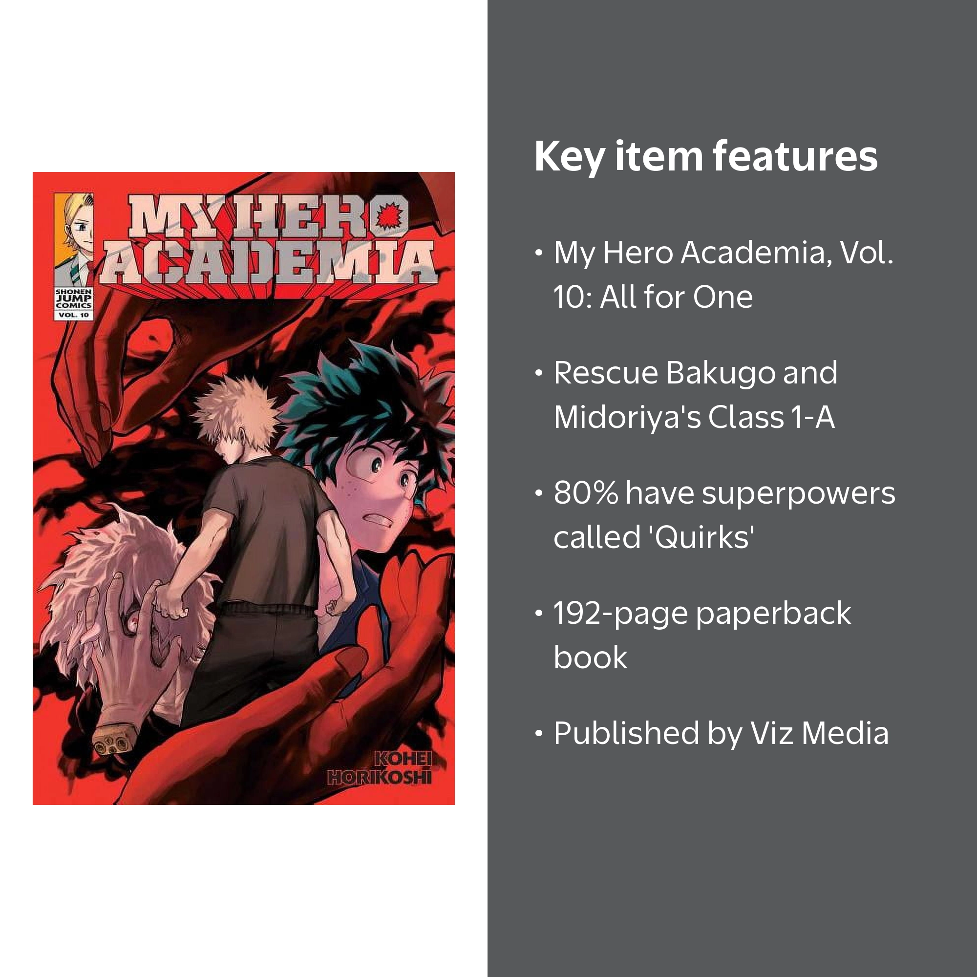 Kohei Horikoshi, My Hero Academia Vol. 10: All for One, Paperback
