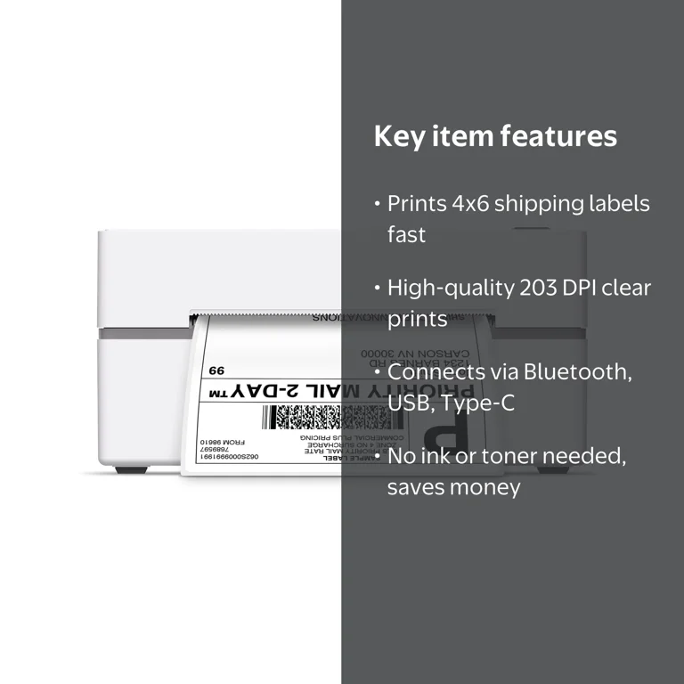 Core Innovations Bluetooth Thermal 4x6 Shipping Label Printer