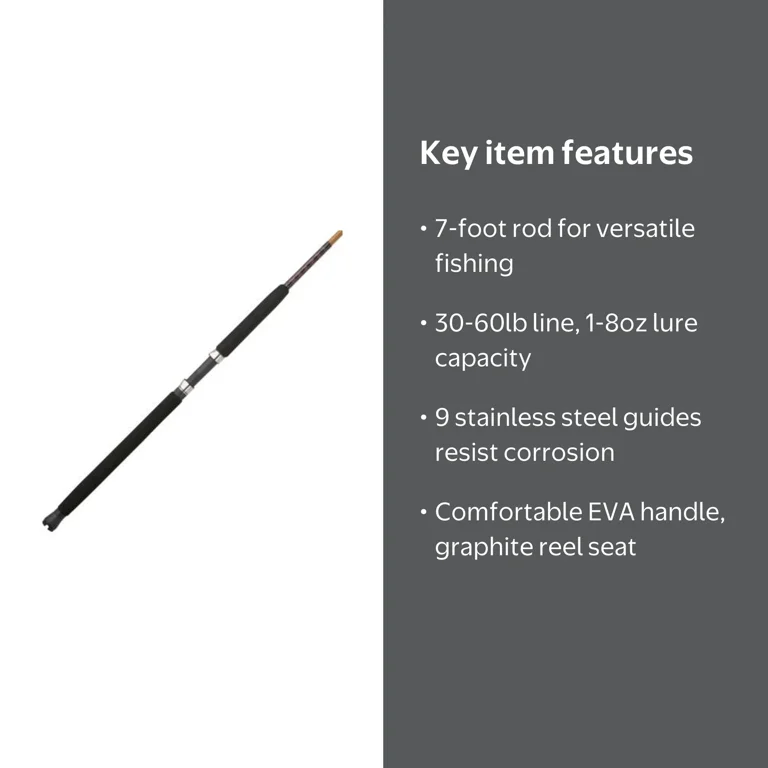 Ugly Stik 7' Tiger Casting Rod, Versatile Catfish Fishing