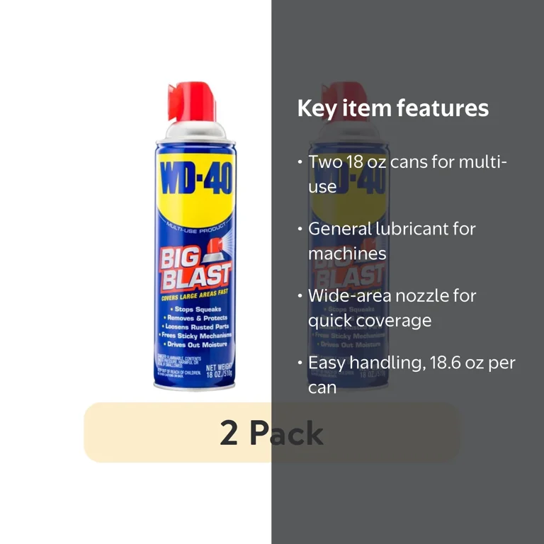 2 pack) WD-40 Multi-Use Product Big-Blast Lubricant with Wide