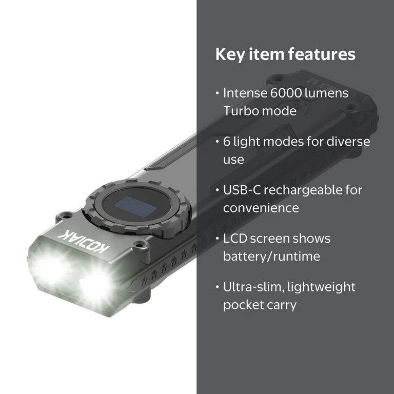 6000 lumen rechargeable flashlight SKYFIRE Lumens with Ignition Lens, Up to 96H Runtime, Zoomable Tactical Flashlight, IPX6 Waterproof High Brightness Flashlight for Camping, Emergency, Outdoor Surviva 500mAh high Powerful Spotlight - Super Bright