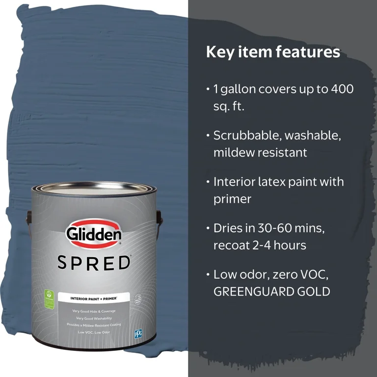 Glidden Spred Grab-N-Go Blue Fjord / Blue, Semi-Gloss Interior