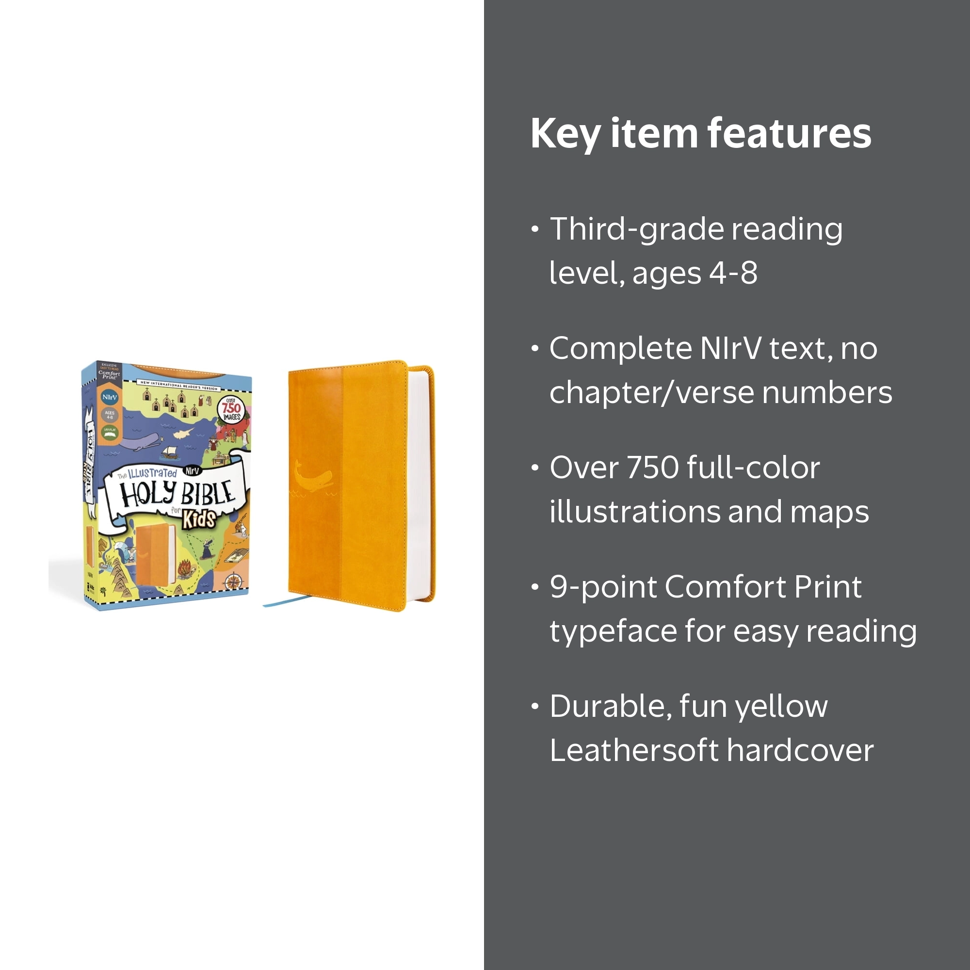 Nirv, the Illustrated Holy Bible for Kids, Leathersoft, Yellow