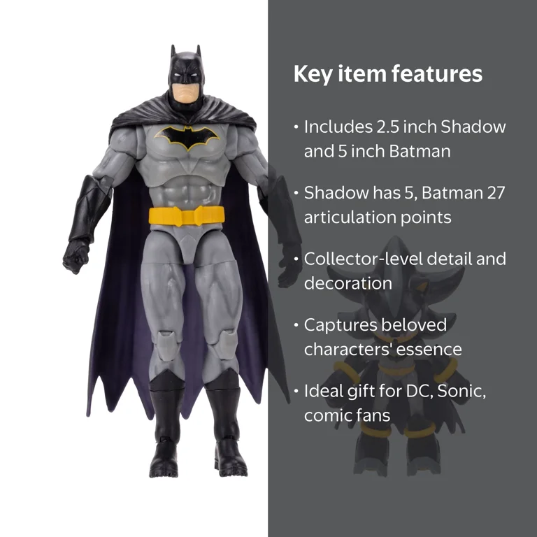 Sonic X DC Action Figure Multipack - Shadow 2.5in, Batman 5in