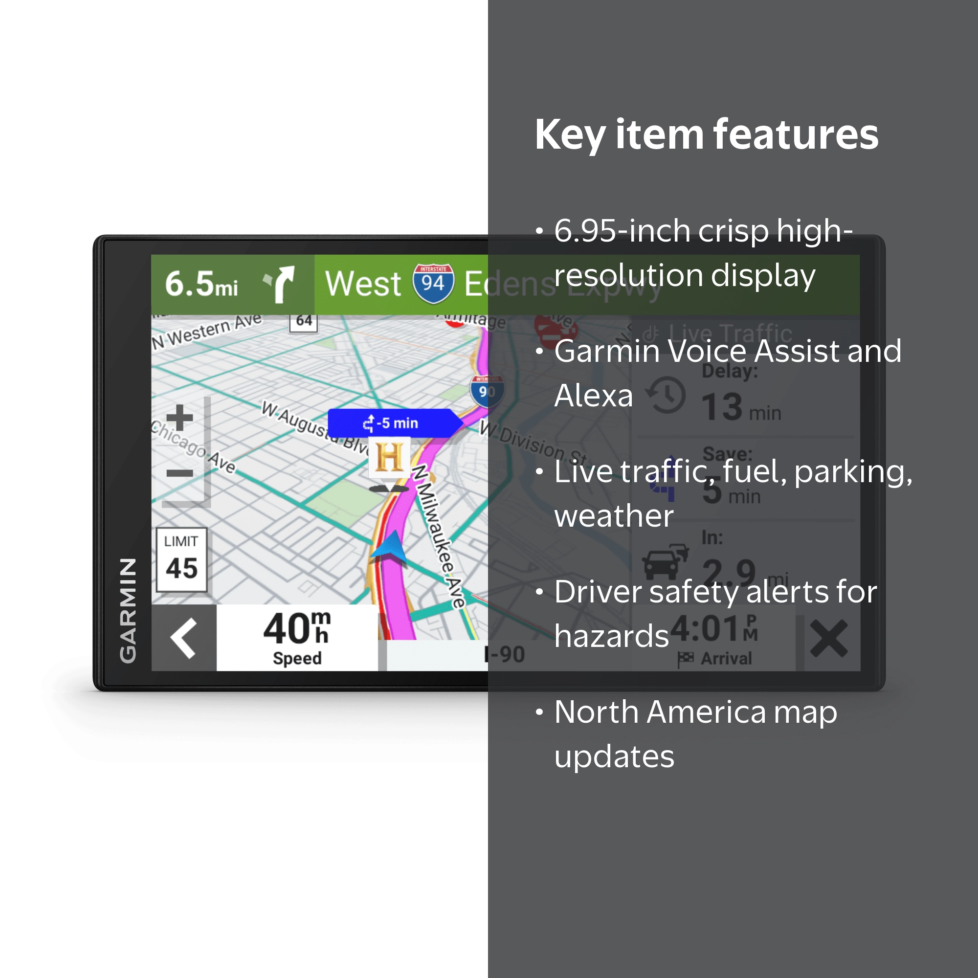 Garmin DriveSmart 76 EX GPS Navigator with Bluetooth and Wi-Fi