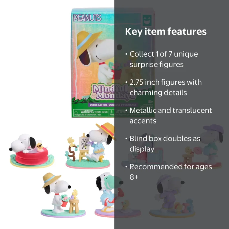 HAPPY HAUL Peanuts Mindful Mondays Blind Box Collectible Figures