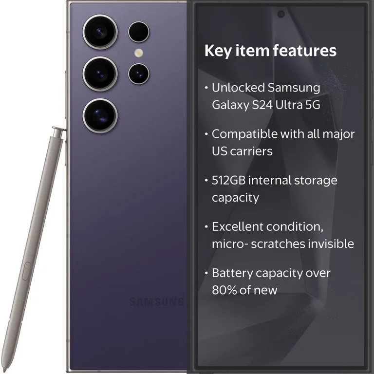 Samsung, Galaxy S24 Ultra 5G, 512GB, Titanium Violet - Walmart.com
