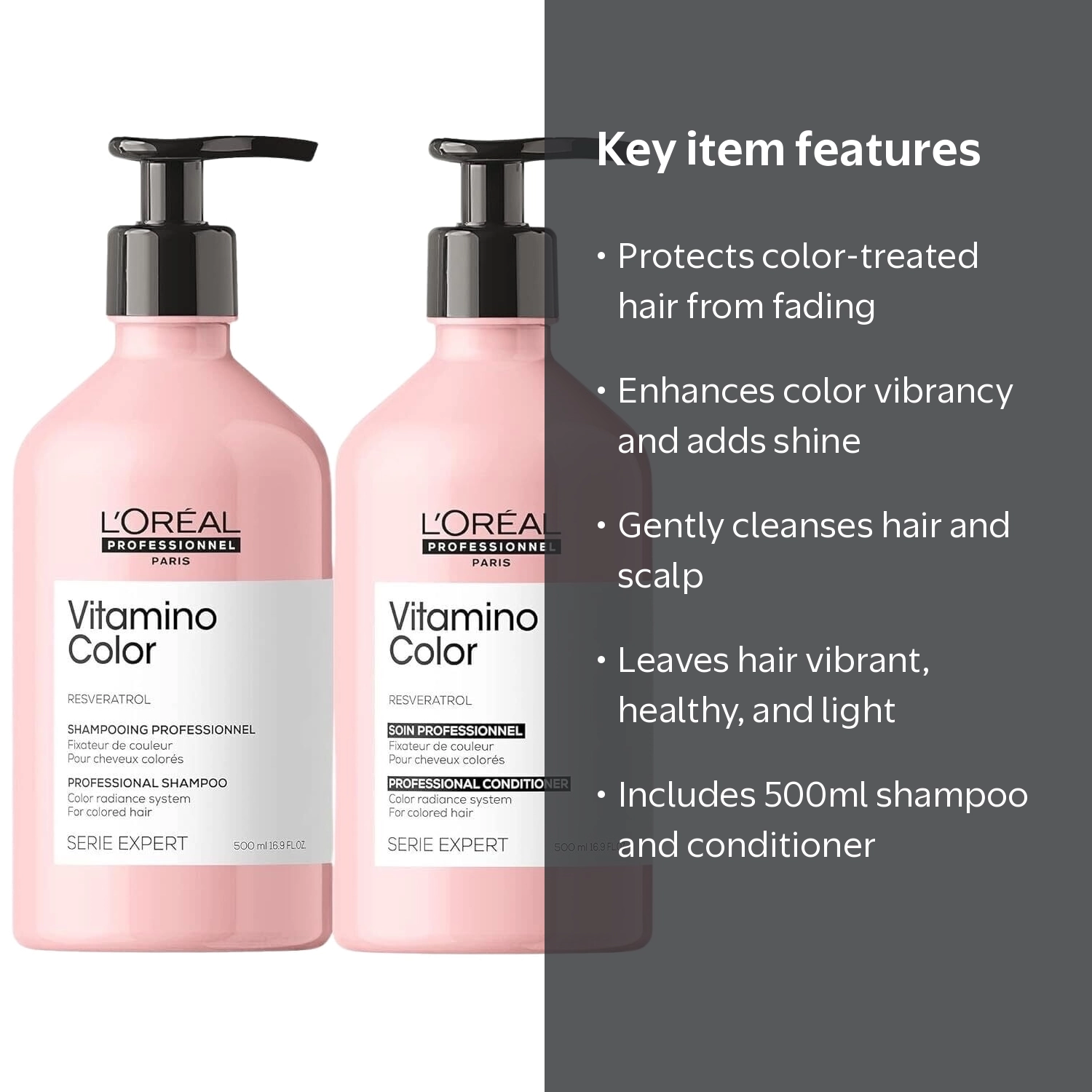 L'Oreal Serie Expert Vitamino Color セット L'Oréal Paris Vitamino Colors Shampoo and Conditioner Duo 16.9 oz