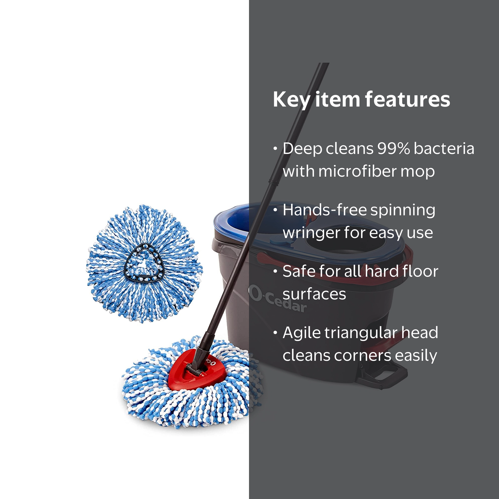 O-Cedar EasyWring RinseClean Spin Mop & Bucket System, Separates