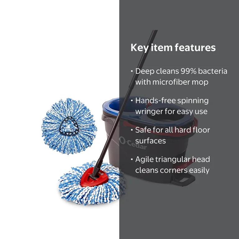 O-Cedar EasyWring RinseClean Spin Mop & Bucket System, Separates