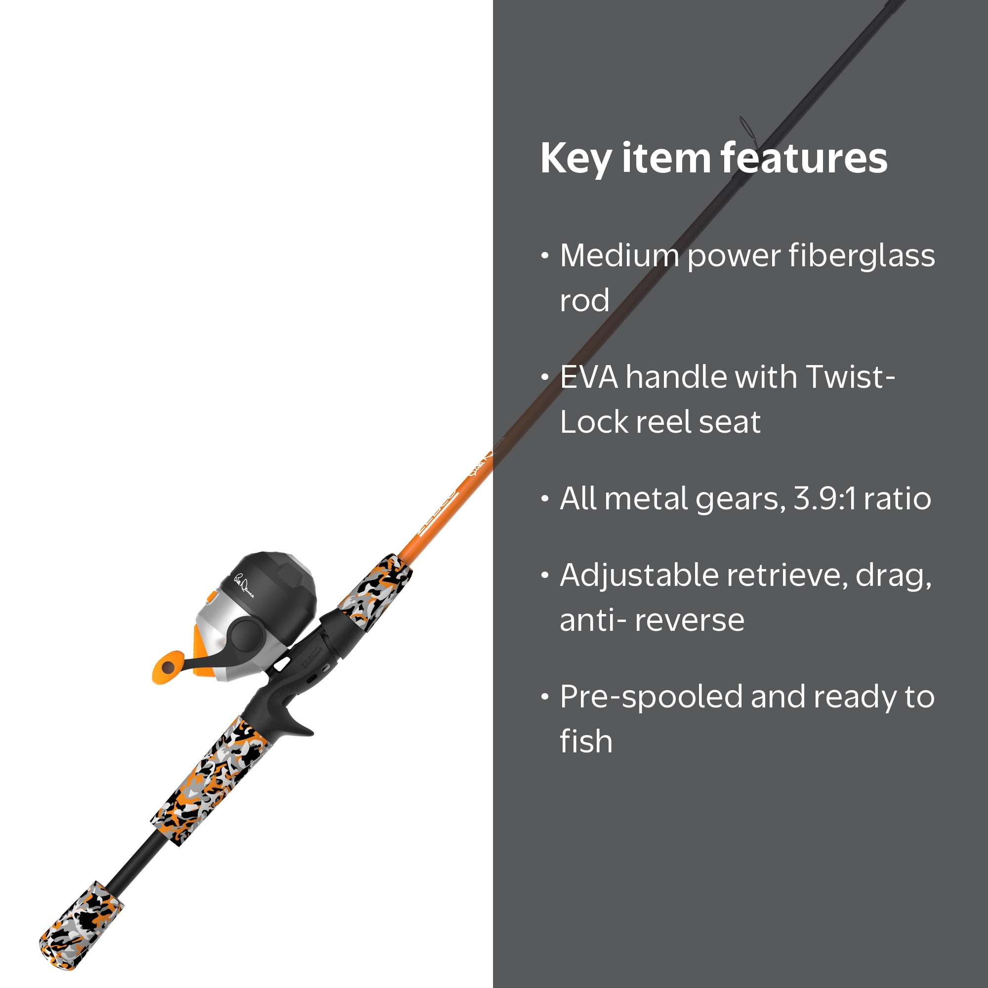 Zebco Bill Dance Spincast Reel & Fishing Rod Combo, 5-Foot, 2