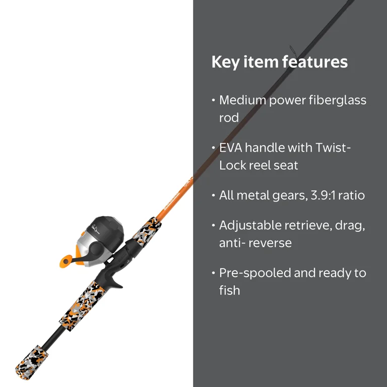 Zebco Bill Dance Spincast Reel & Fishing Rod Combo, 5-Foot, 2
