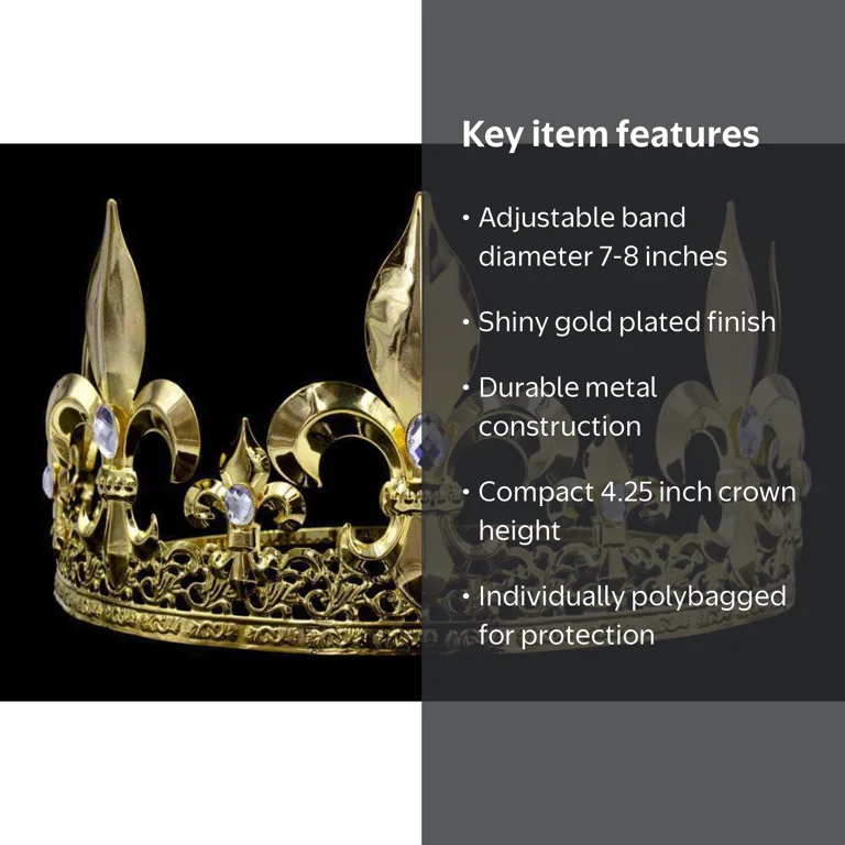 King's Crown #13333 - Clear Gold - Walmart.com