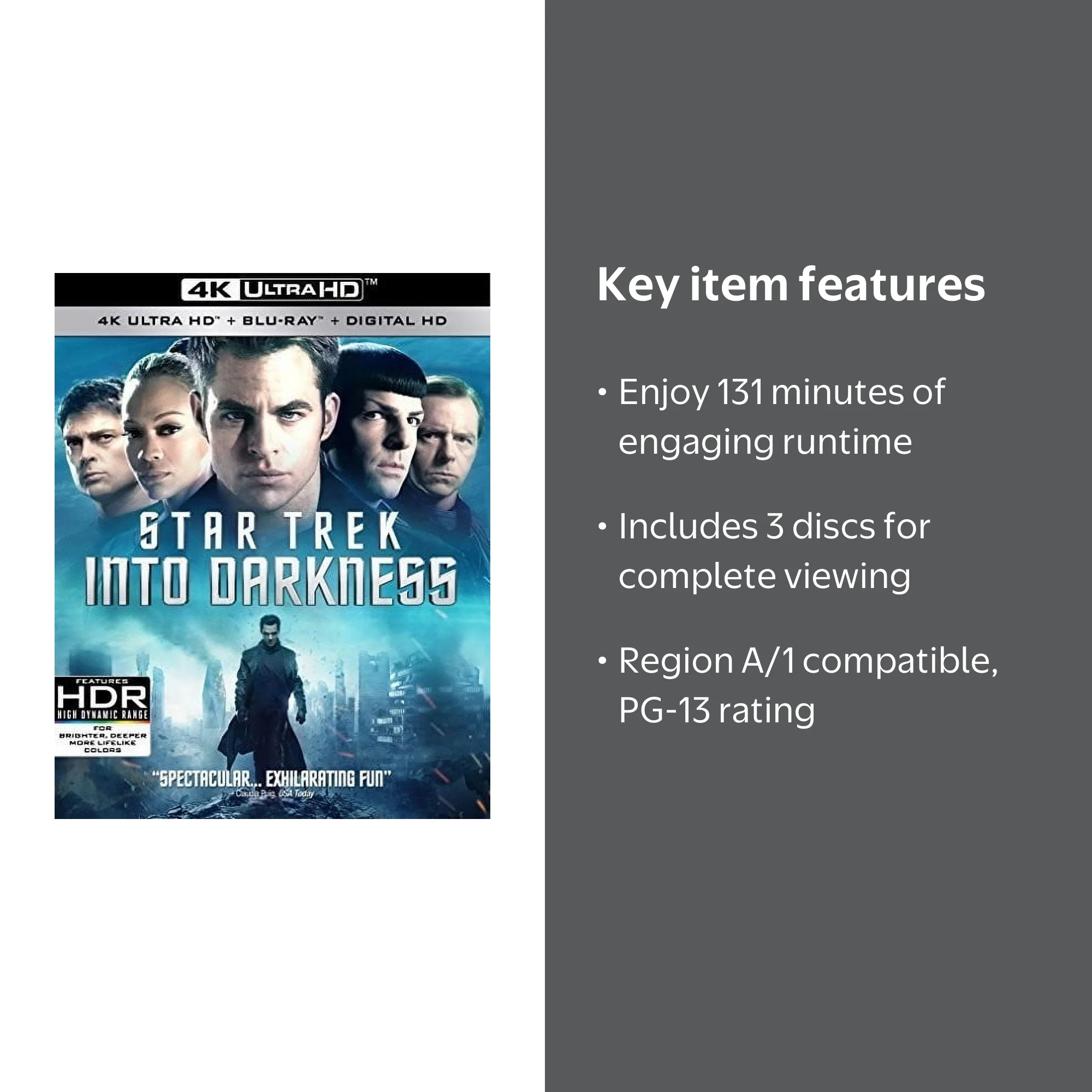 Star Trek: Into Darkness (4K Ultra HD) - Walmart.com
