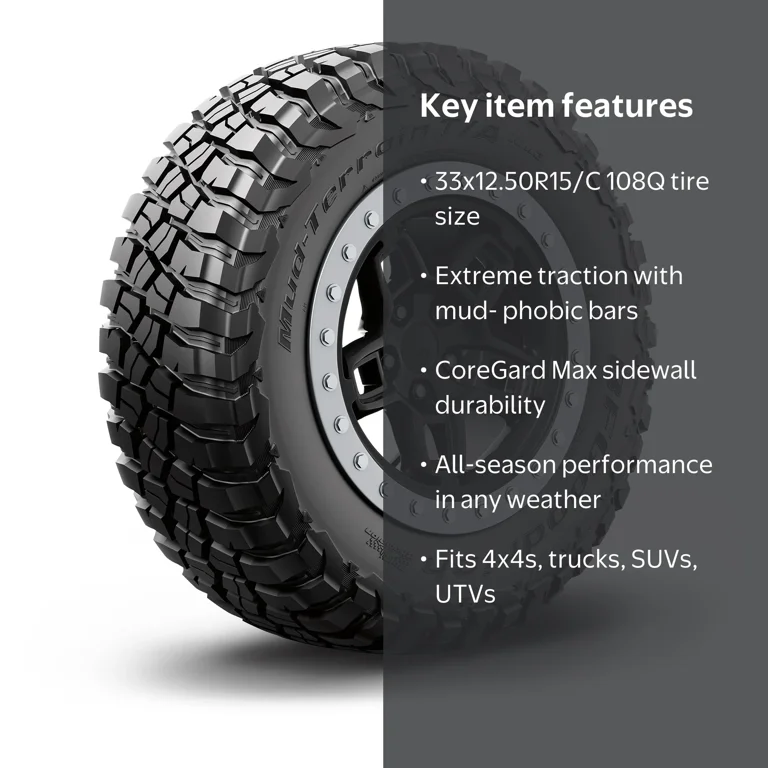 BFGoodrich Mud-Terrain T/A KM3 All-Season 33x12.50R15/C 108Q Tire