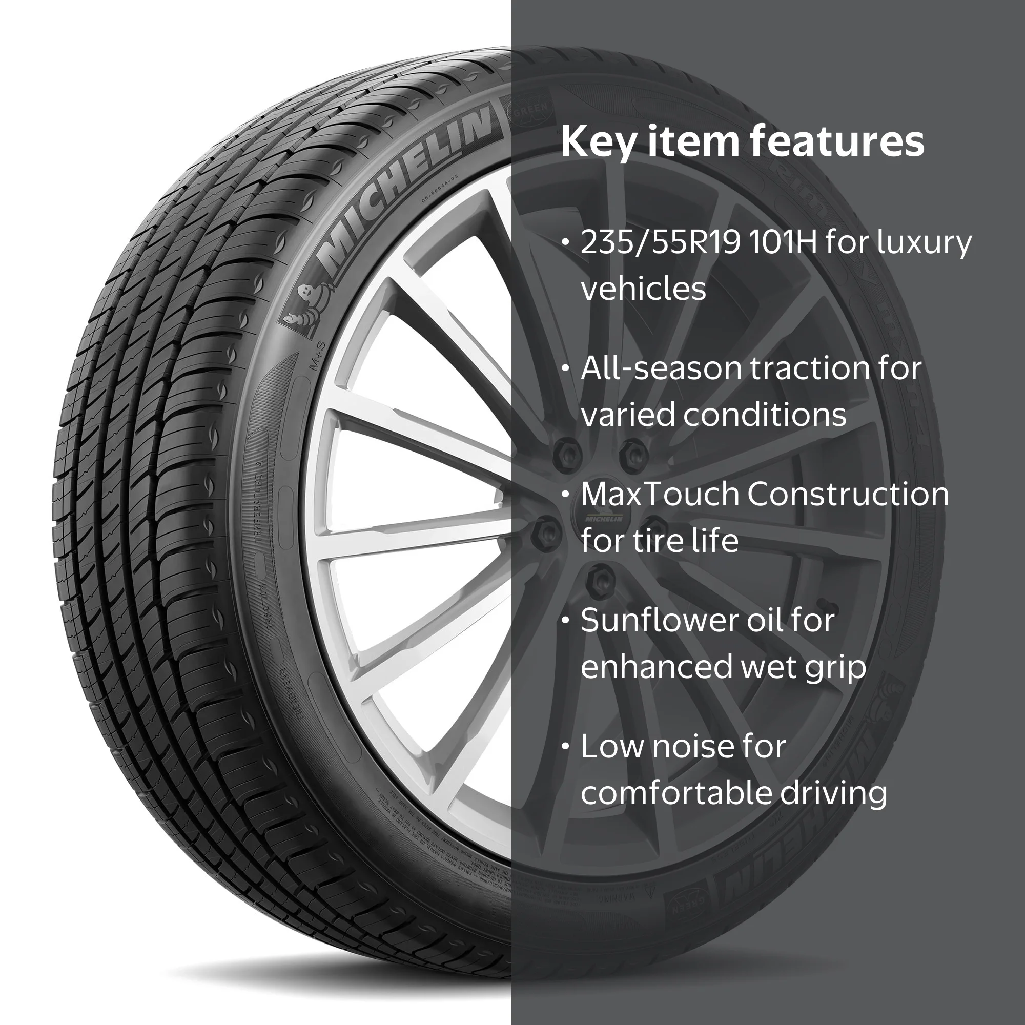 Michelin, All-Season Tire, 235/55R19 101H, Low Noise Comfort
