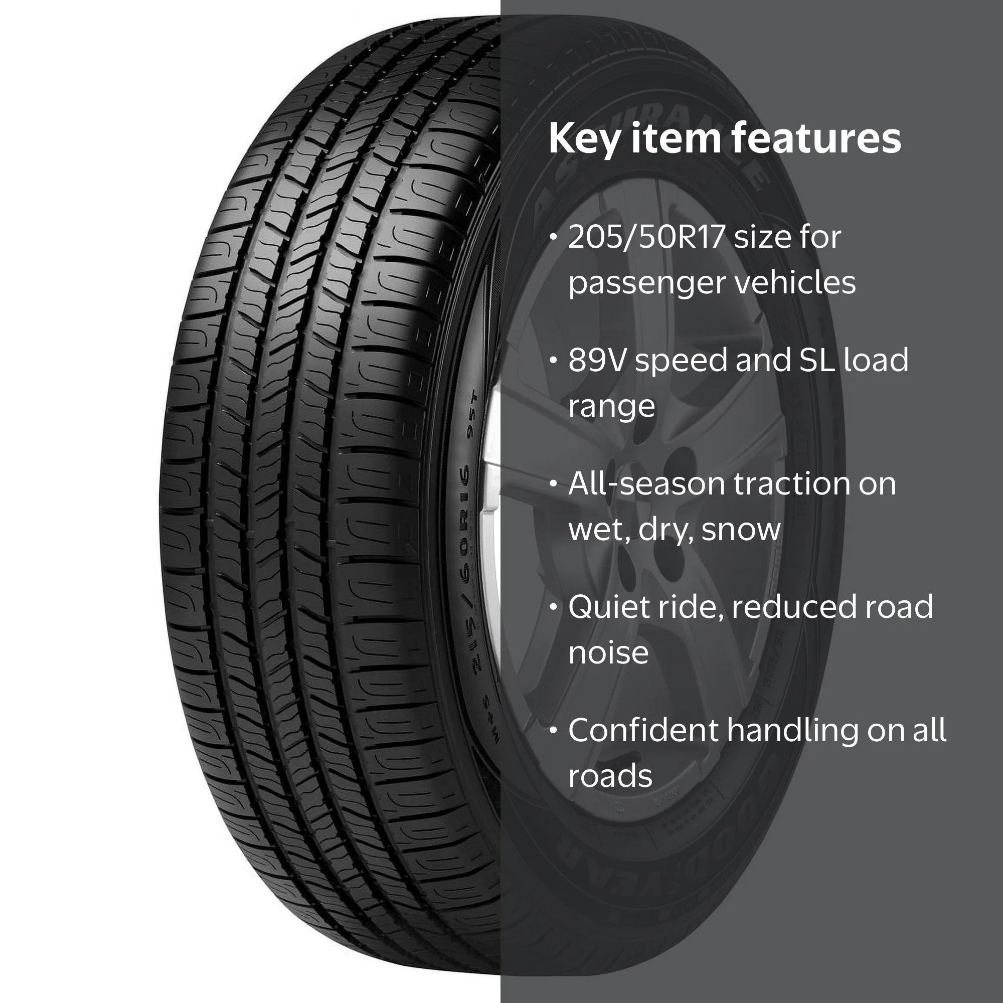 Goodyear Assurance All-Season 205/50R17 89V Passenger Tire for