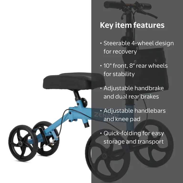 ZENART Economy Knee Scooter Foldable Walker for Foot Surgery Adult