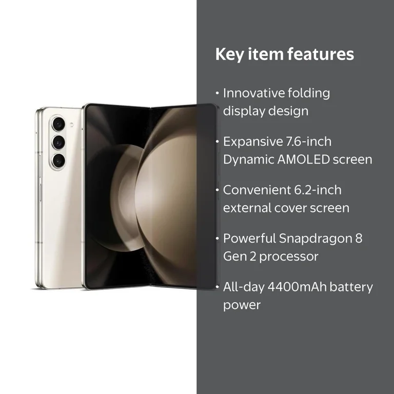 SAMSUNG Galaxy Z Fold 5, Unlocked, 256GB, 7.6” Screen, Streaming