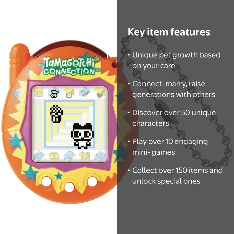 Tamagotchi, Virtual Pet, Orange Burst, Connection Play - Walmart.com