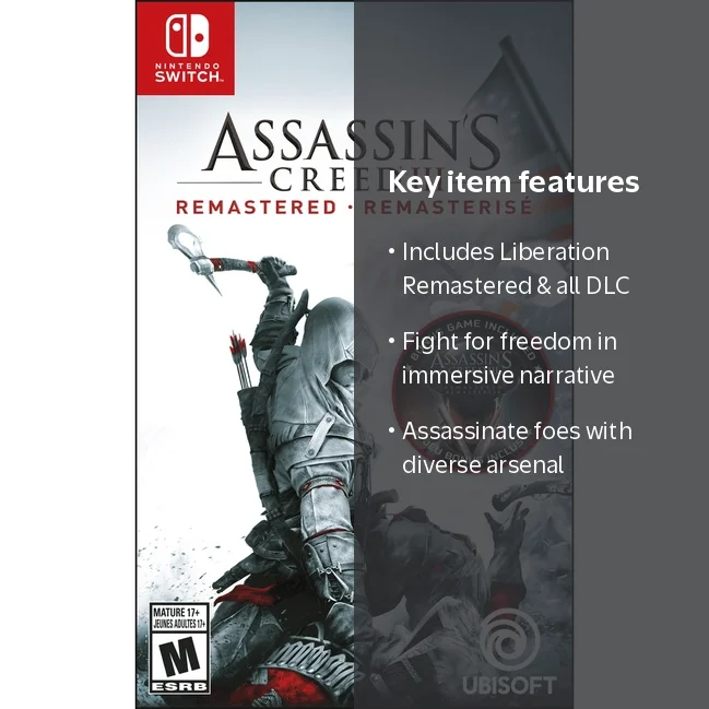 その他 Assassin's Creed III Remastered (Switch) Ubisoft's Assassin's Creed III Remastered Game for Nintendo Switch