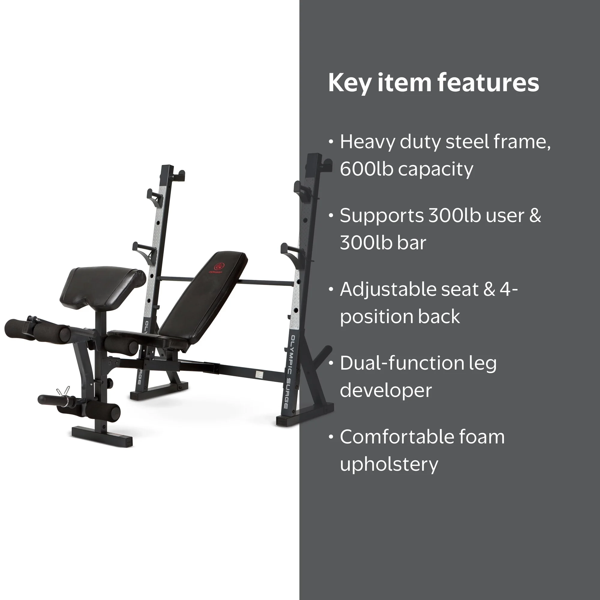 Marcy, Adjustable Olympic Weight Bench MD-857, 80