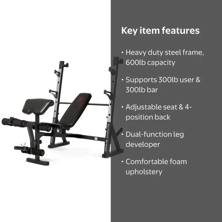 Marcy, Adjustable Olympic Weight Bench MD-857, 80