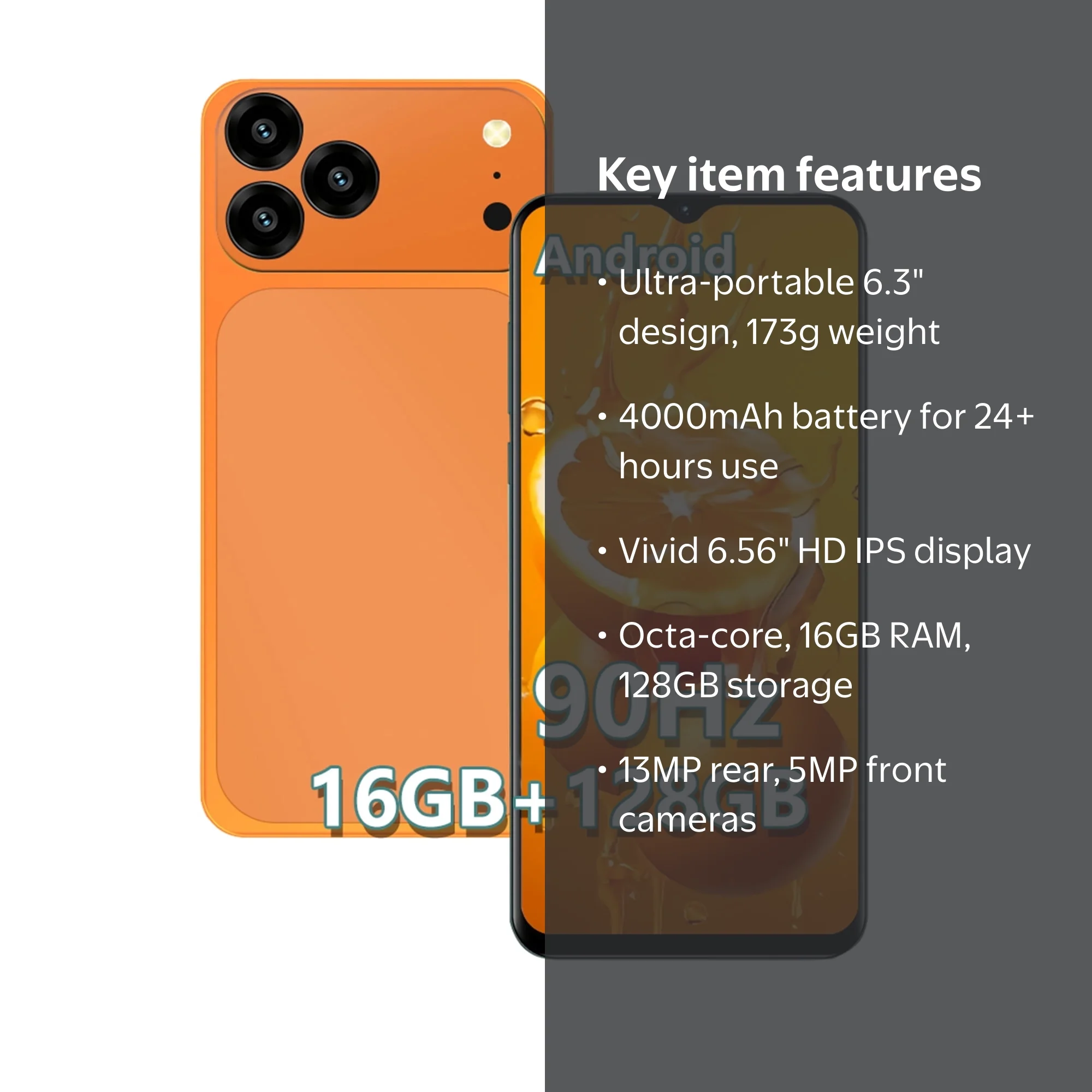 FOXIONO X28 Unlocked Smartphone,16GB+128GB, 6.56