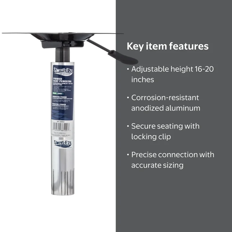 Swivl-Eze, Hard Anodized Lock Seat Pedestal, 16-20 inch