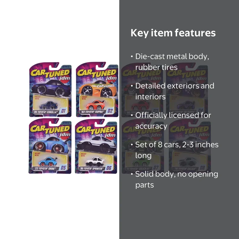 JDM Tuners Series 1 Set of 8 Pieces Diecast Model Cars by CarTuned