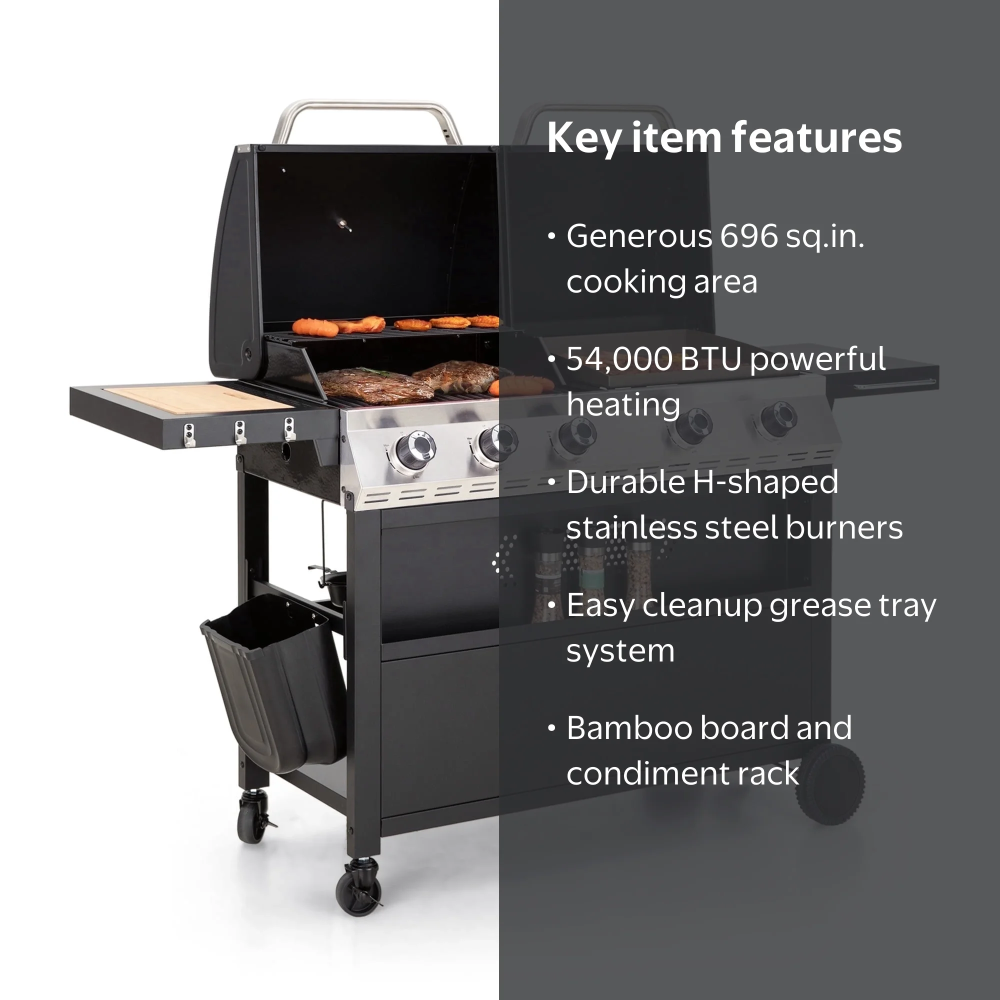 Summit Living 5-Burner Outdoor Propane Gas Grill and Griddle Combo