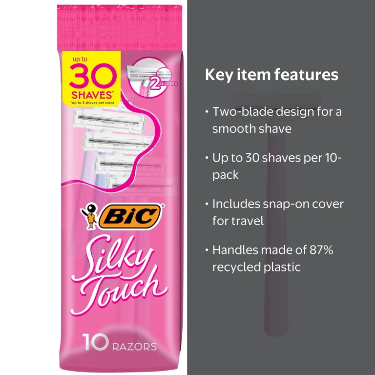 BIC Twin Select Silky Touch Disposable Razor for Women, Comfort