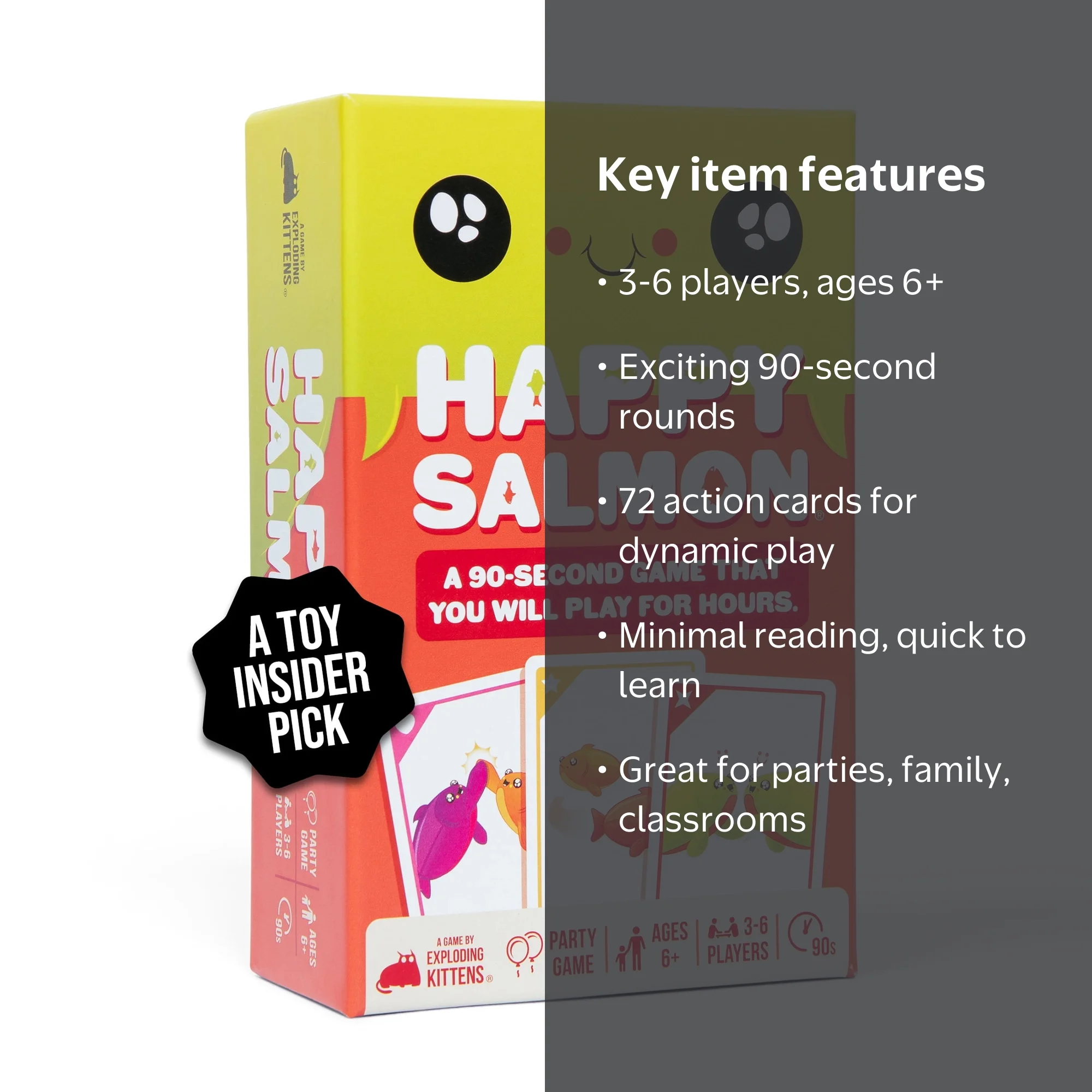 Happy Salmon by Exploding Kittens - 3-6 Players - Ages 6+ - 90