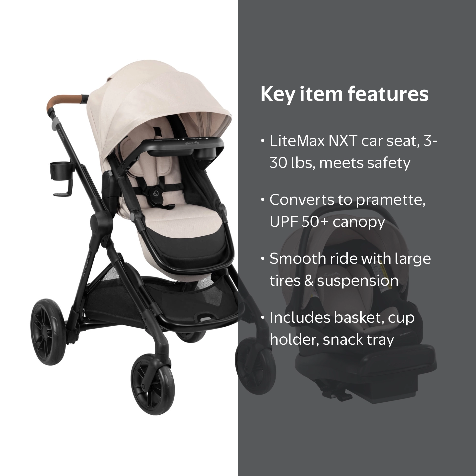 Evenflo Pivot Xpand NXT Travel System featuring LiteMax NXT Infant