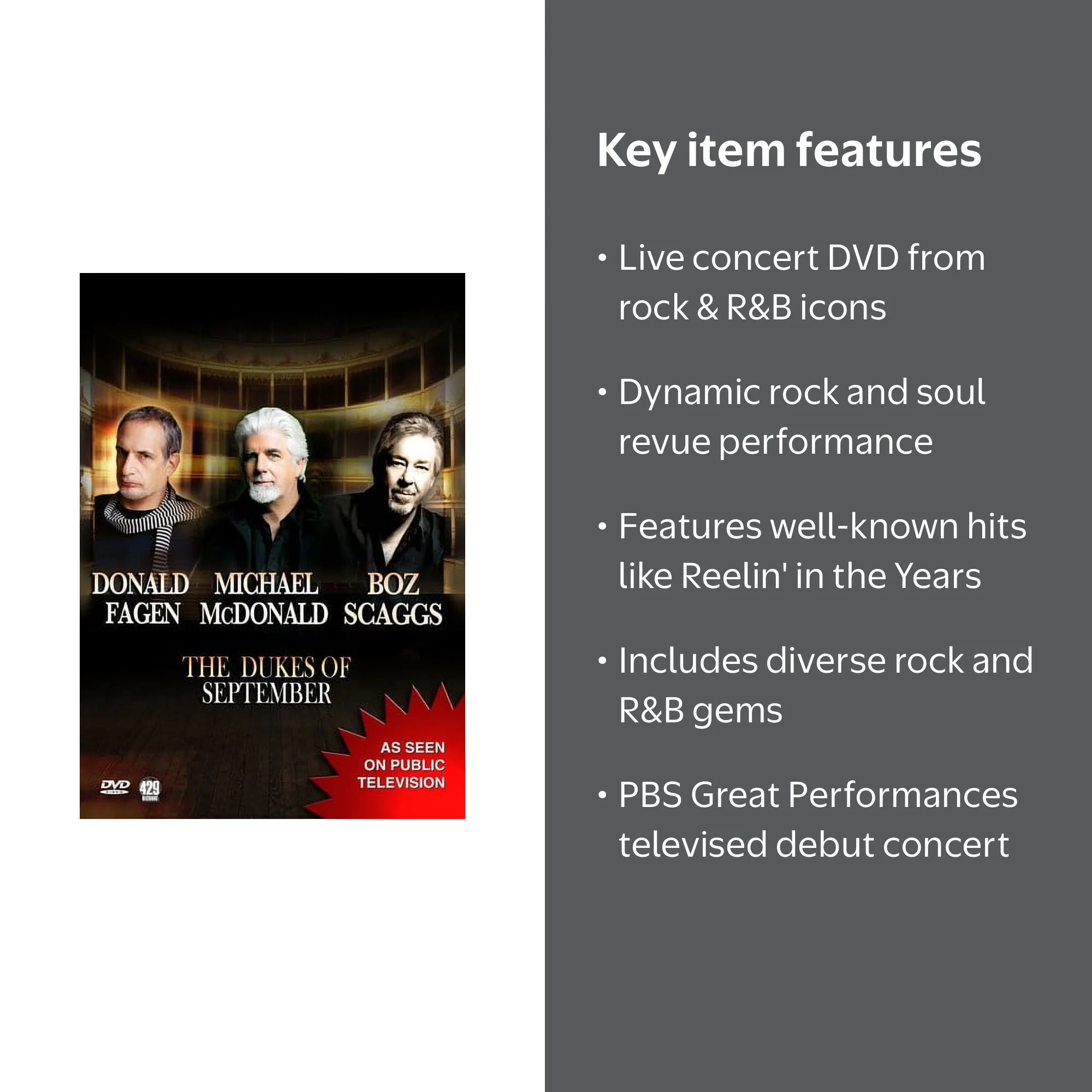 The Dukes of September: Live at Lincoln Center (DVD), 429 Records