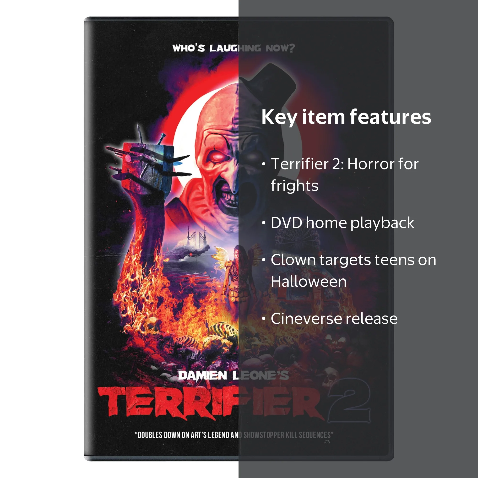 Terrifier 2 Movie (DVD) - Art the Clown Returns on Halloween Night