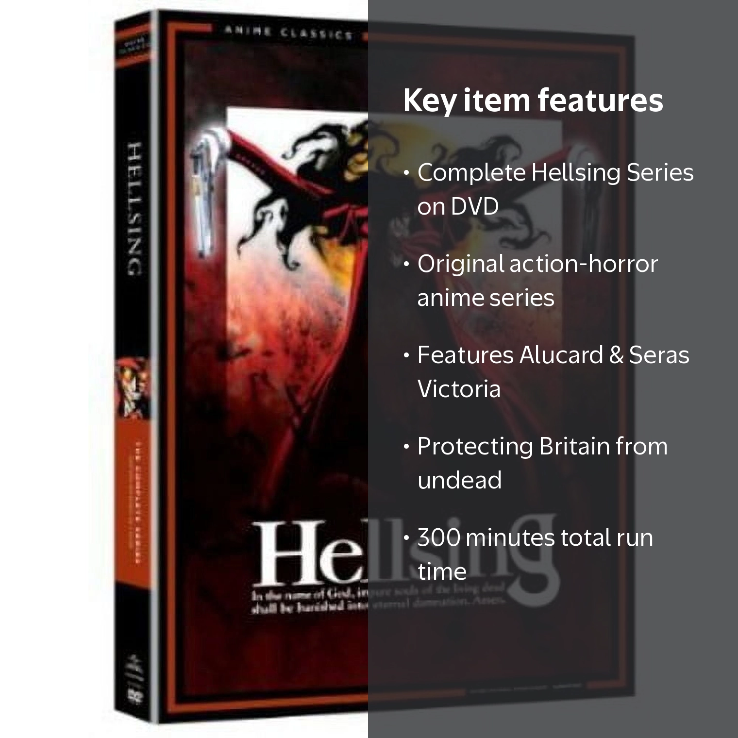 Crunchyroll, DVD, Hellsing Series, 300 min, Action-Horror