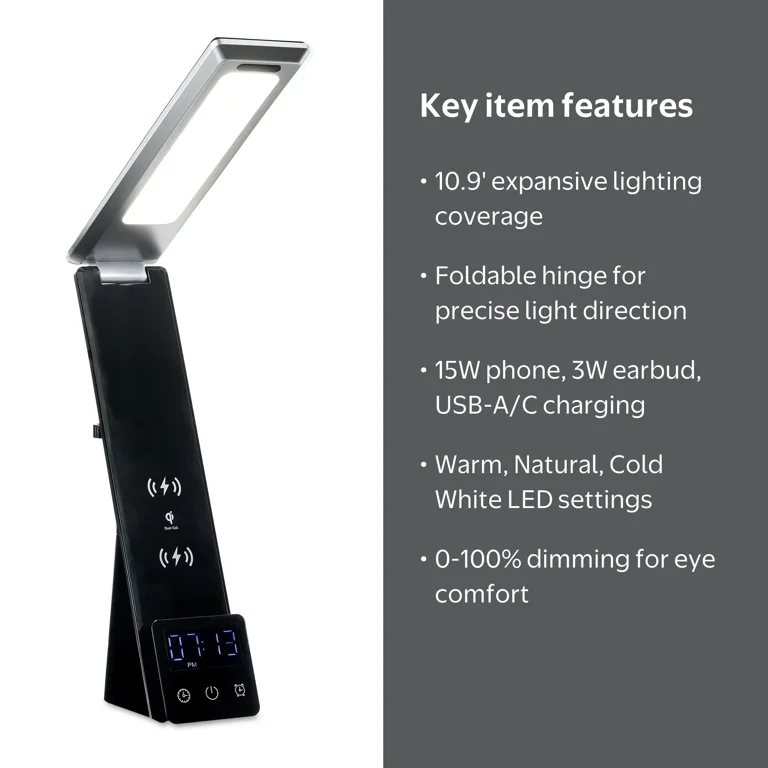 Mainstays 10.9' 5-in-1 LED Dimmable Wireless Charging Foldable