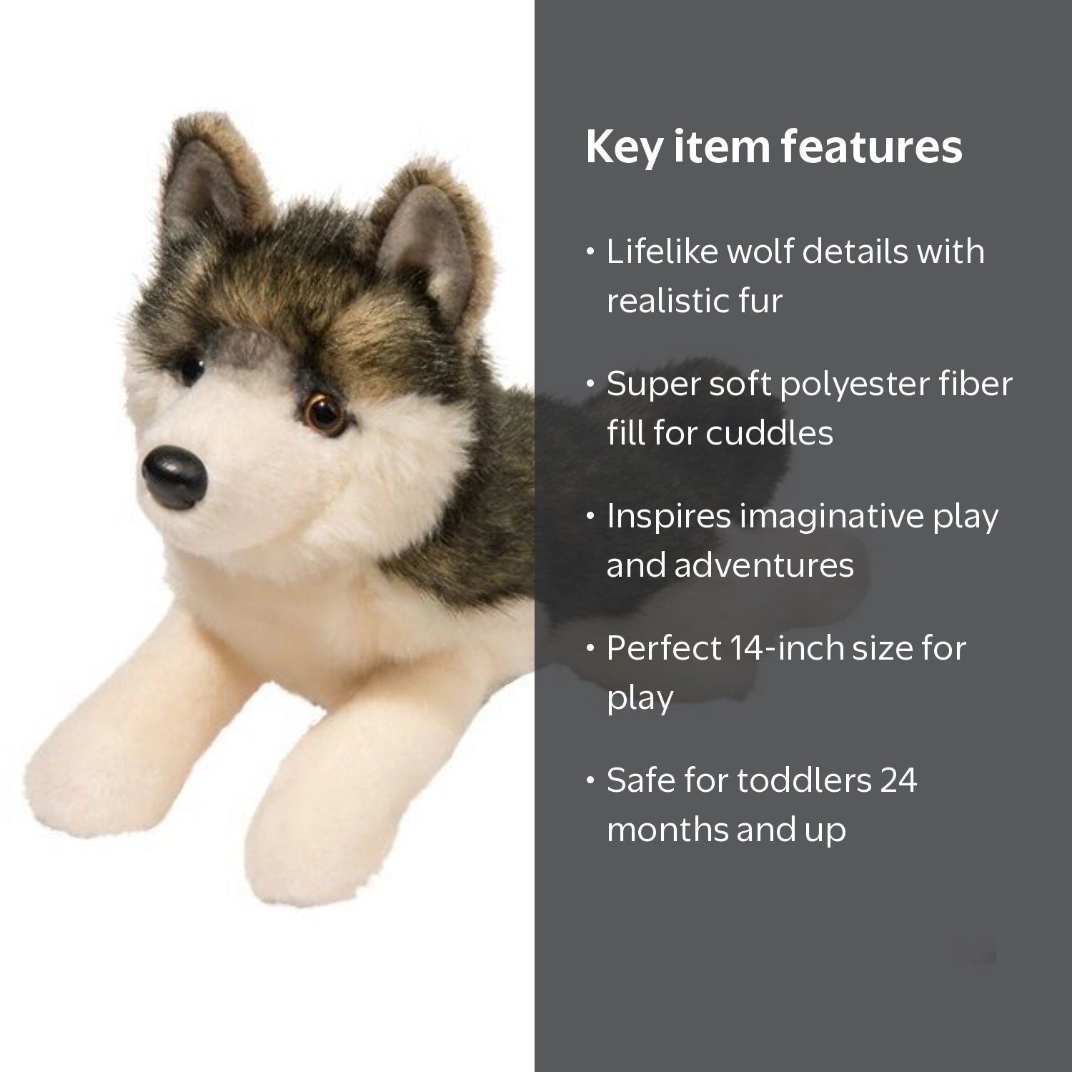 Douglas Toys, Phoenix Wolf Plush Stuffed Animal, 14