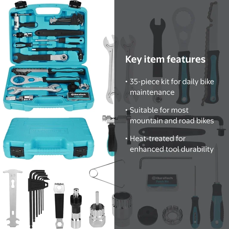 DURATECH, Bike Repair Kit, 35-Piece, Blue Bike Accessories