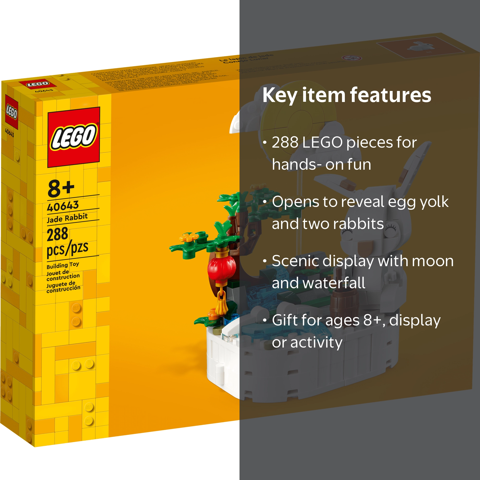 LEGO Jade Rabbit Building Toy Set, Mid-Autumn Festival Display