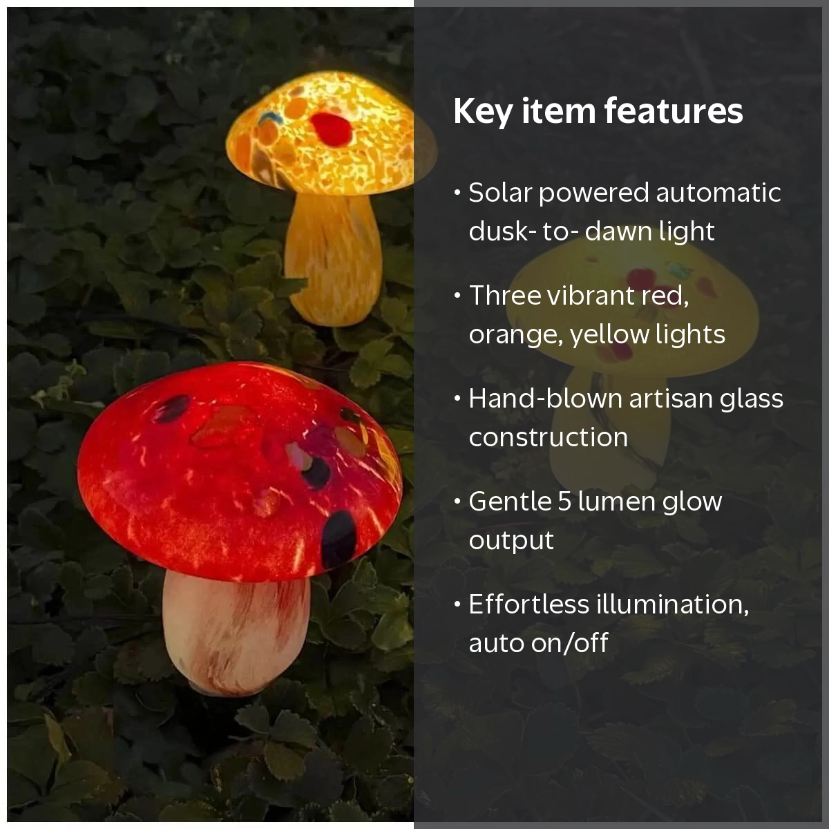 小物  thurston infinity Infinity X1 Solar Landscape Light Glass Mushroom (3 Pack