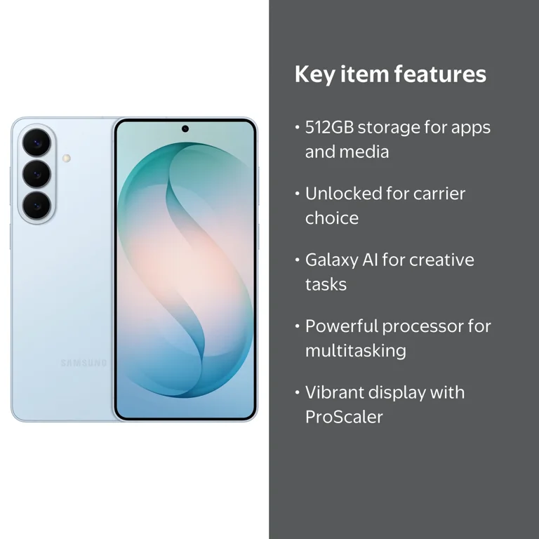 Samsung Galaxy S26+ 512GB Smartphone Unlocked, Sky Blue - Walmart.com
