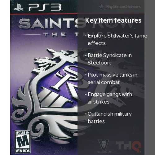 Saint's Row: The Third for PlayStation 3 [VIDEOGAMES] PS 3