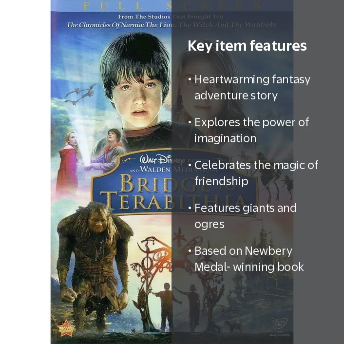 Disney, Bridge to Terabithia, PG Kids & Family Fantasy Movie