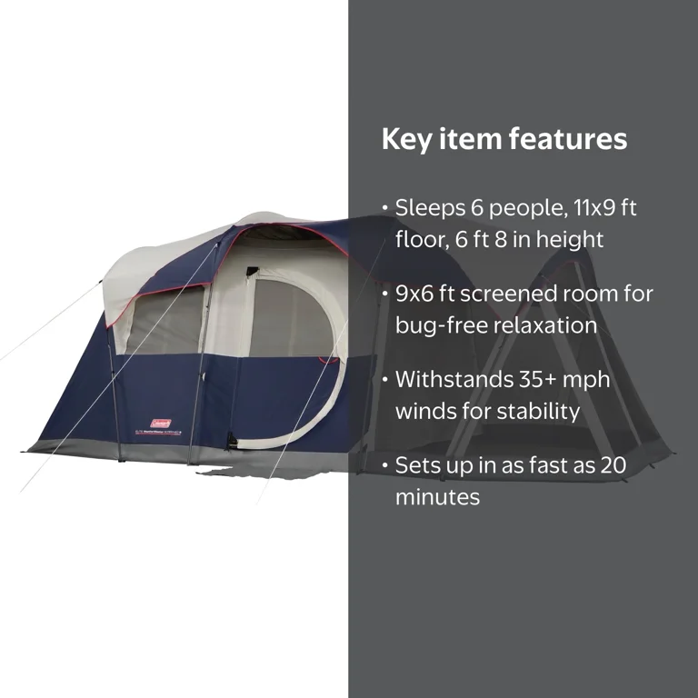 Coleman 6-Person Elite Weathermaster Lighted Cabin Tent with