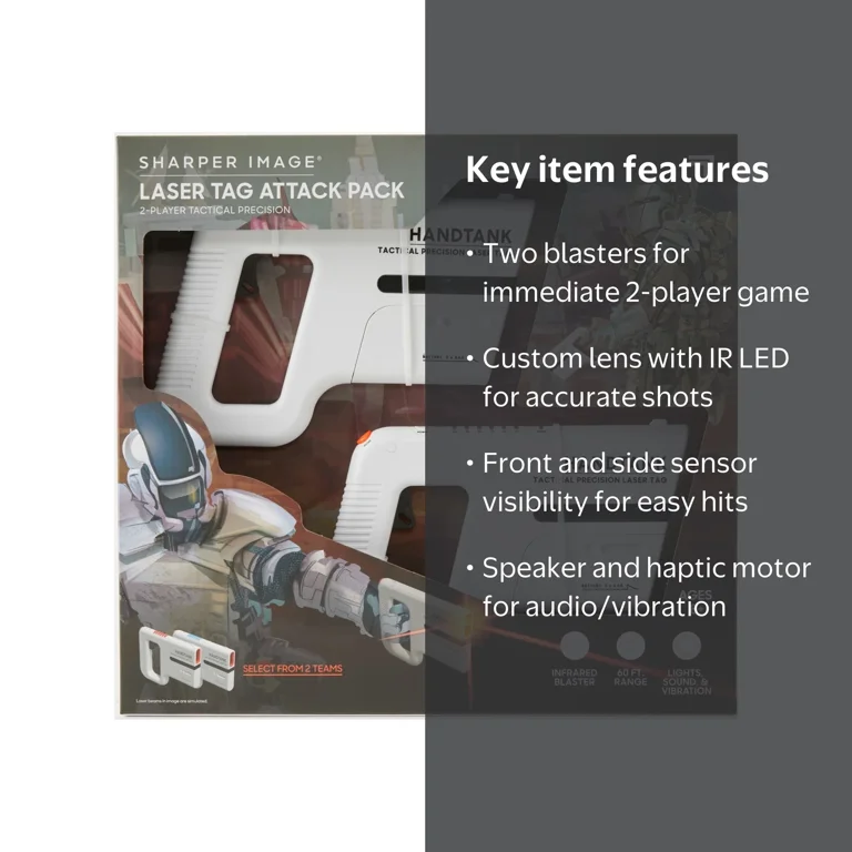 y　 ラッシュアイアン2台セットライナー&シェダーHEART BEAT Sharper Image® Laser Tag Attack Pack 2-Player Tactical Precision