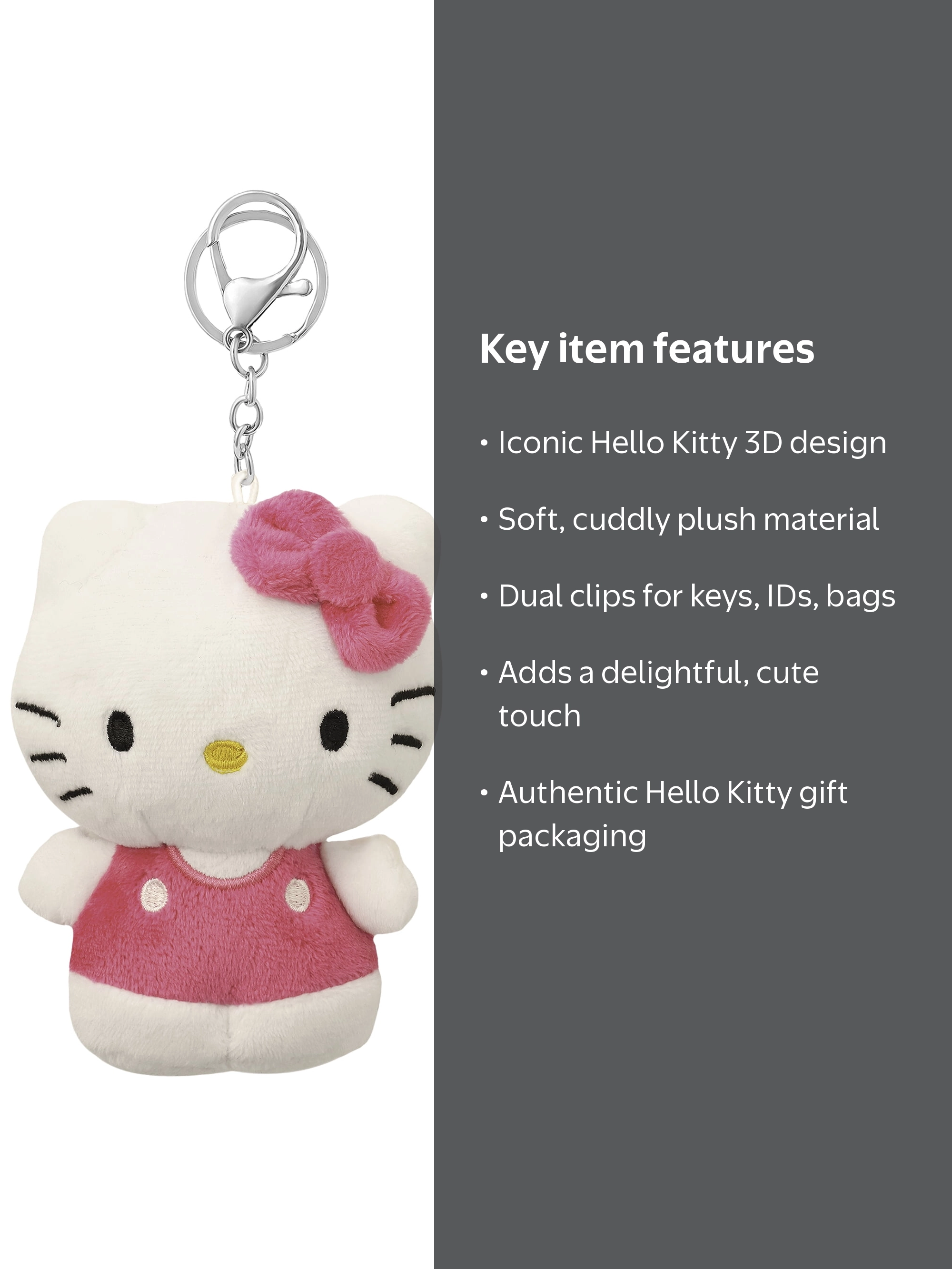 Sanrio Hello Kitty 3D Soft Plush Keychain Charm Accessory