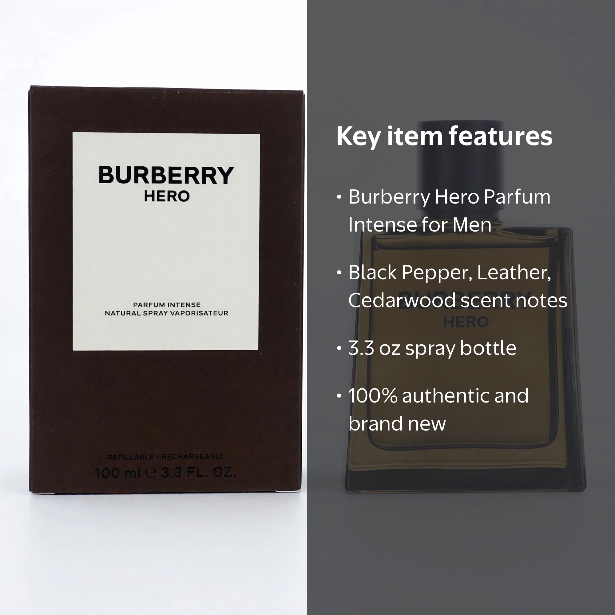 Burberry Hero by Burberry, 3.3 oz Parfum Intense Spray for Men