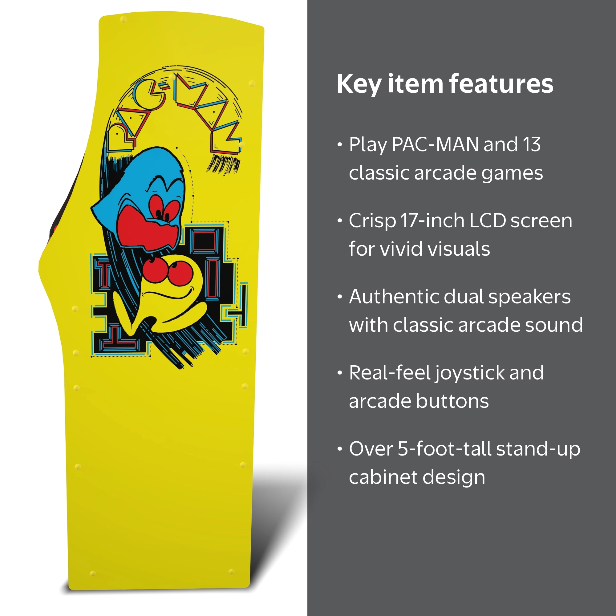 Arcade1Up, PacMan Legacy Arcade Deluxe Edition, Yellow, 17